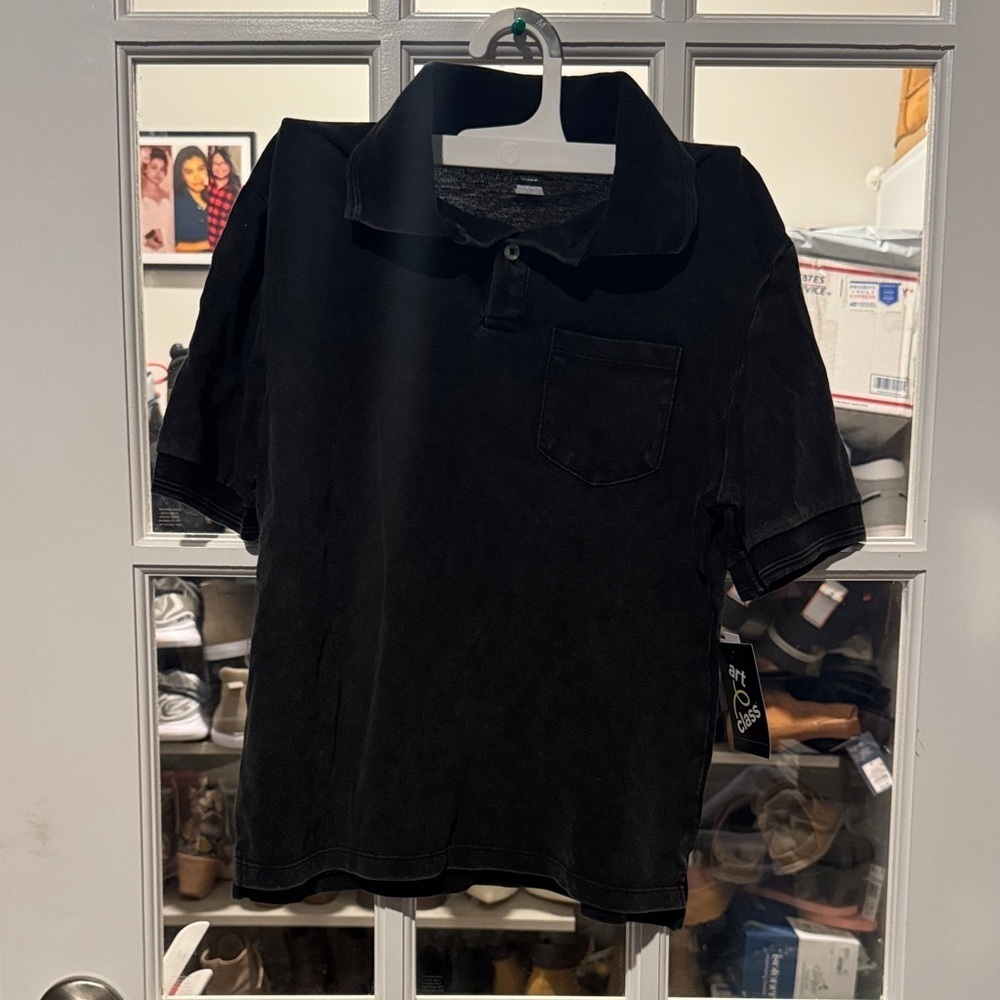 Size Small Art Class Black Kids Polo Shirt